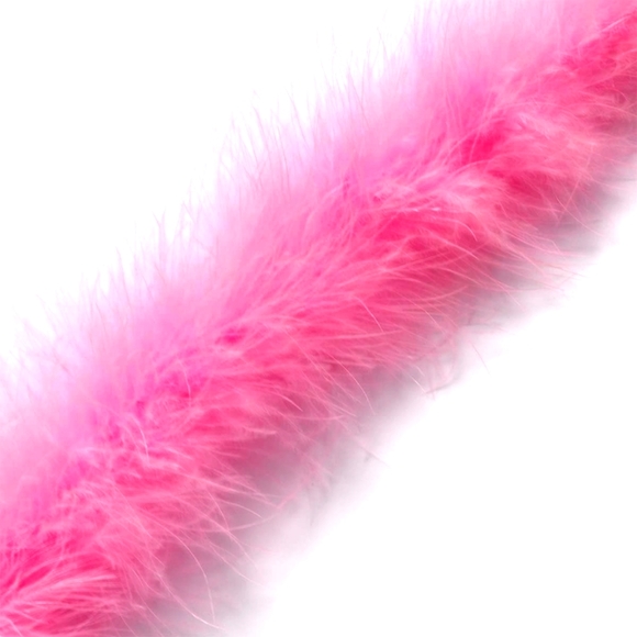 2 Yards 50g Pink Fluffy Marabou Feather Boa - Picture 2 of 7